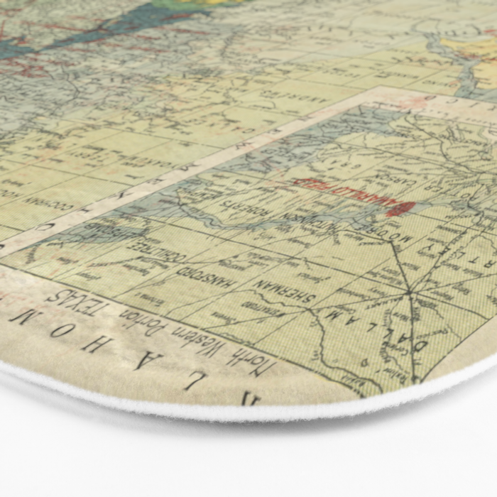 Vintage Map of The Texas Oil and Gas Fields (1920) Bath Mat Gallery Image 3