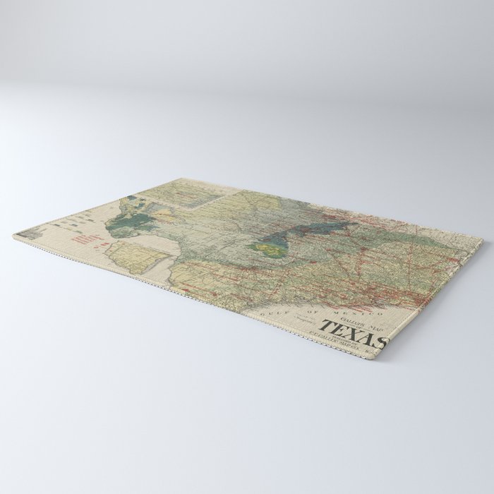 Vintage Map of The Texas Oil and Gas Fields (1920) Rug Gallery Image 3