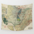 Vintage Map of The Texas Oil and Gas Fields (1920) Wall Tapestry Gallery Image 4