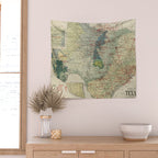 Vintage Map of The Texas Oil and Gas Fields (1920) Wall Tapestry Gallery Image 2