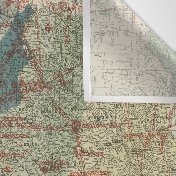 Vintage Map of The Texas Oil and Gas Fields (1920) Wall Tapestry Gallery Image 3