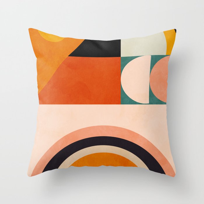 retro minimal geometric 1 Throw Pillow Gallery Image 6