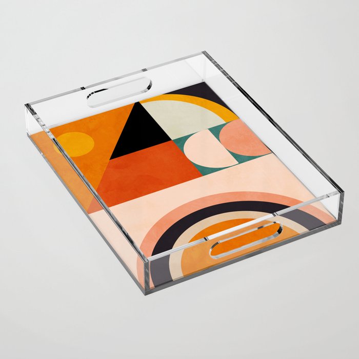 retro minimal geometric 1 Acrylic Tray Gallery Image 1