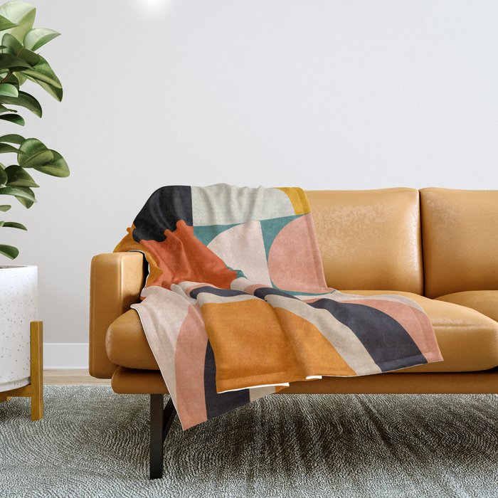retro minimal geometric 1 Throw Blanket Gallery Image 1