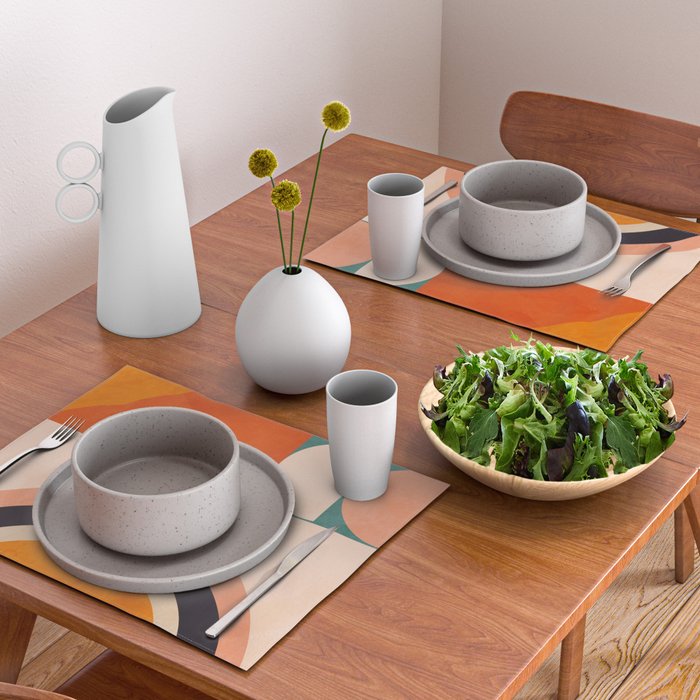 retro minimal geometric 1 Placemat Gallery Image 2