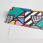 Colorful Memphis Milano Modern Geometric Shapes - 80s 90s retro electroclash pop art Aztec Wrapping Paper Gallery Image 2