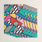 Colorful Memphis Milano Modern Geometric Shapes - 80s 90s retro electroclash pop art Aztec Wrapping Paper Gallery Image 3