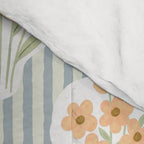 Ditsy Flower Sticker Bouquets on Blue and Cream Pinstripes Comforter Gallery Image 4