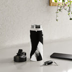 Brushstroke 2 - simple black and white Water Bottle Gallery Image 4