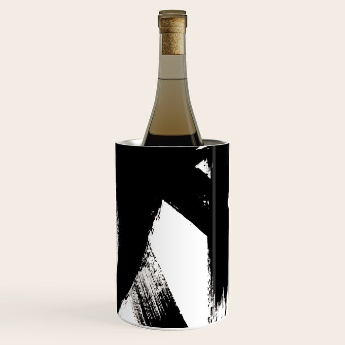 Brushstroke 2 - simple black and white Wine Chiller Gallery Image 1