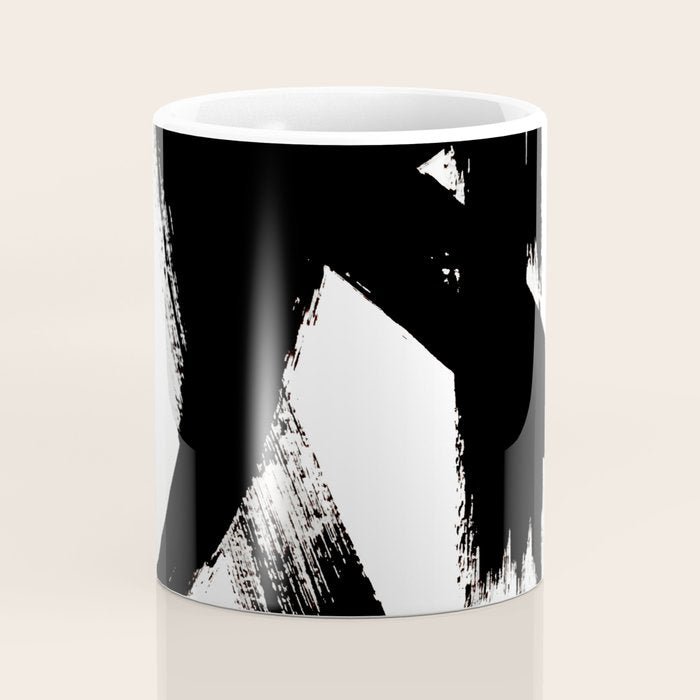 Brushstroke 2 - simple black and white Coffee Mug Gallery Image 4