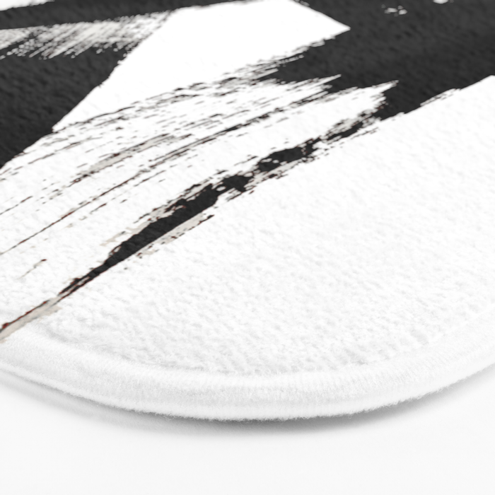 Brushstroke 2 - simple black and white Bath Mat Gallery Image 3