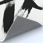 Brushstroke 2 - simple black and white Rug Gallery Image 4