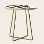 Brushstroke 2 - simple black and white Side Table Gallery Image 1