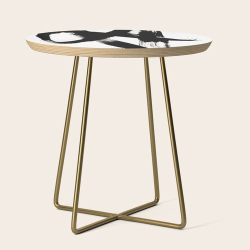 Brushstroke 2 - Simple Black And White Side Table Gallery Image 1