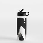 Brushstroke 2 - simple black and white Water Bottle Gallery Image 1