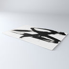 Brushstroke 2 - simple black and white Rug Gallery Image 3