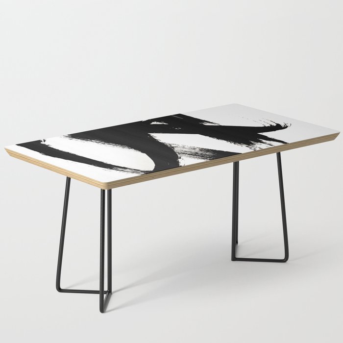 Brushstroke 2 - simple black and white Coffee Table Gallery Image 1