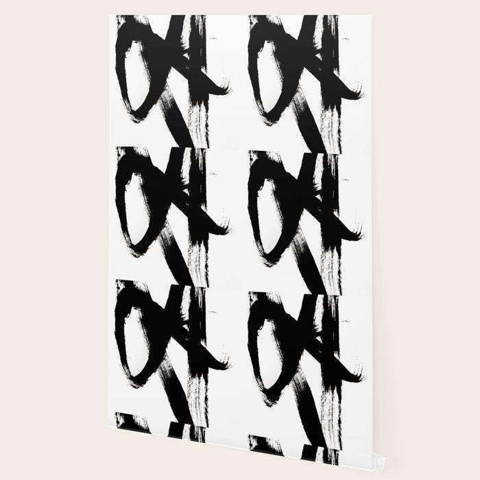 Brushstroke 2 - simple black and white Wallpaper Gallery Image 2