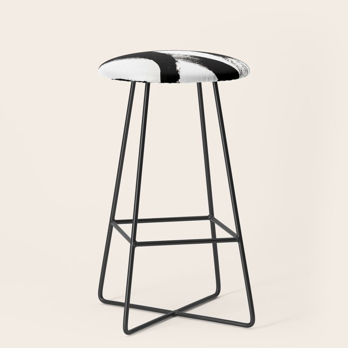 Brushstroke 2 - Simple Black And White Stool