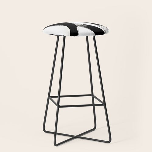 Brushstroke 2 - Simple Black And White Stool Gallery Image 1