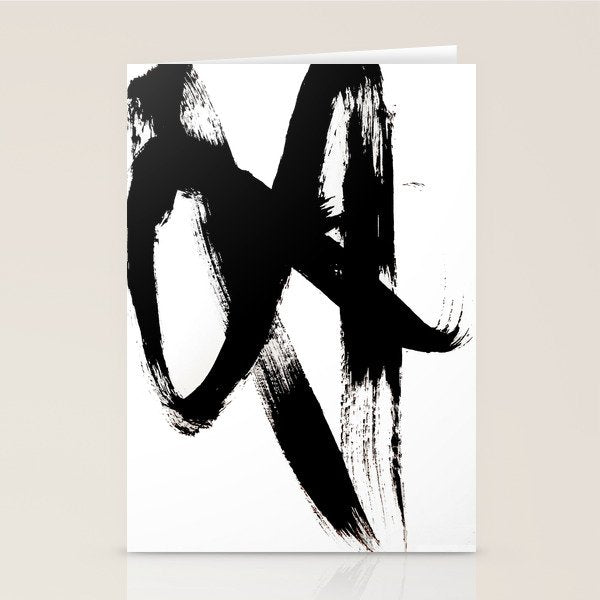 Brushstroke 2 - simple black and white Stationery Card Gallery Image 2