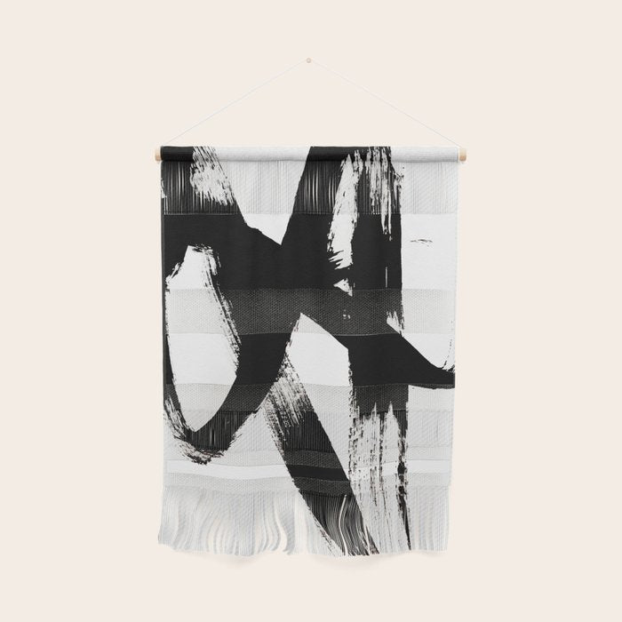 Brushstroke 2 - simple black and white Wall Hanging Gallery Image 1