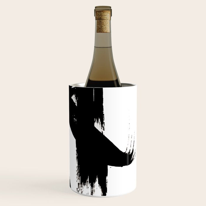 Brushstroke 2 - simple black and white Wine Chiller Gallery Image 3