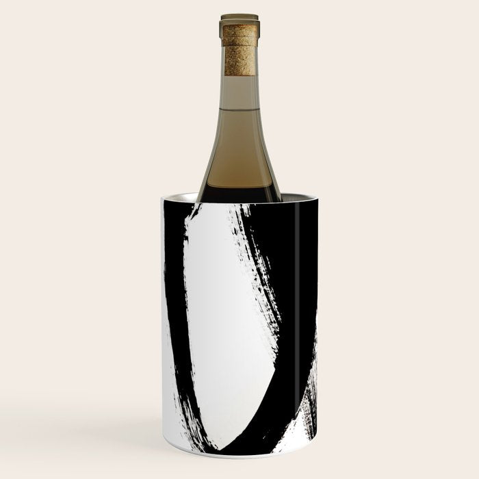 Brushstroke 2 - simple black and white Wine Chiller Gallery Image 2