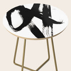 Brushstroke 2 - simple black and white Side Table Gallery Image 2
