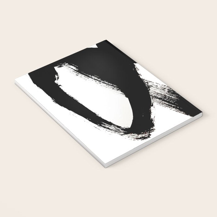 Brushstroke 2 - simple black and white Notebook Gallery Image 3