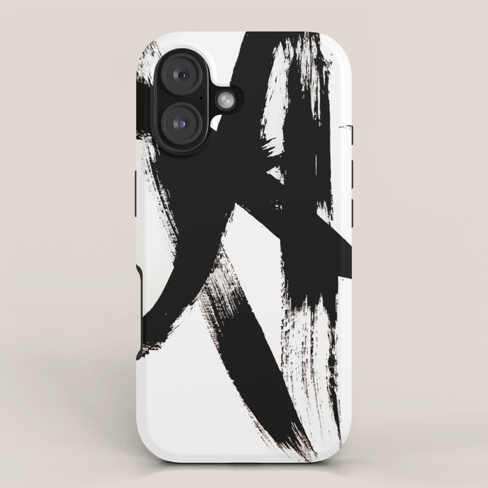 Brushstroke 2 - simple black and white iPhone Case Gallery Image 1