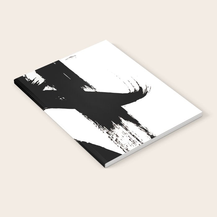 Brushstroke 2 - simple black and white Notebook Gallery Image 2