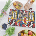 Modern Comic Book Superhero Pattern Color Colour Cartoon Lichtenstein Pop Art Cutting Board Gallery Image 2