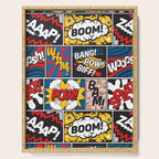 Modern Comic Book Superhero Pattern Color Colour Cartoon Lichtenstein Pop Art Serving Tray Gallery Image 1