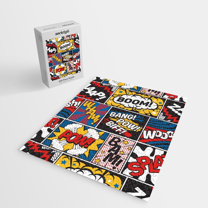 Modern Comic Book Superhero Pattern Color Colour Cartoon Lichtenstein Pop Art Jigsaw Puzzle Gallery Image 2