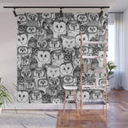 just owls black white Wall Mural Gallery Image 1