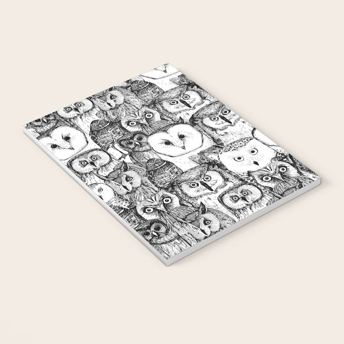 just owls black white Notebook Gallery Image 3