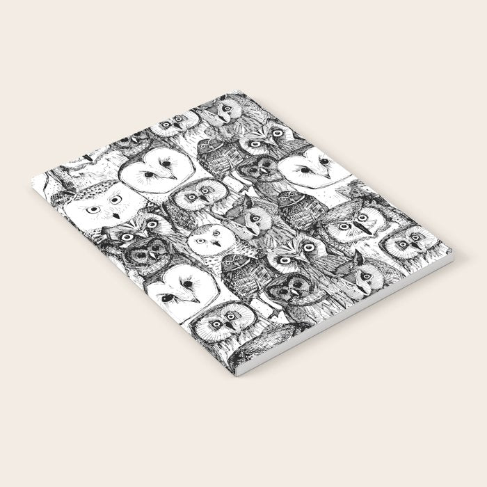 just owls black white Notebook Gallery Image 2