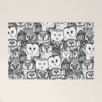 just owls black white Welcome Mat Gallery Image 1