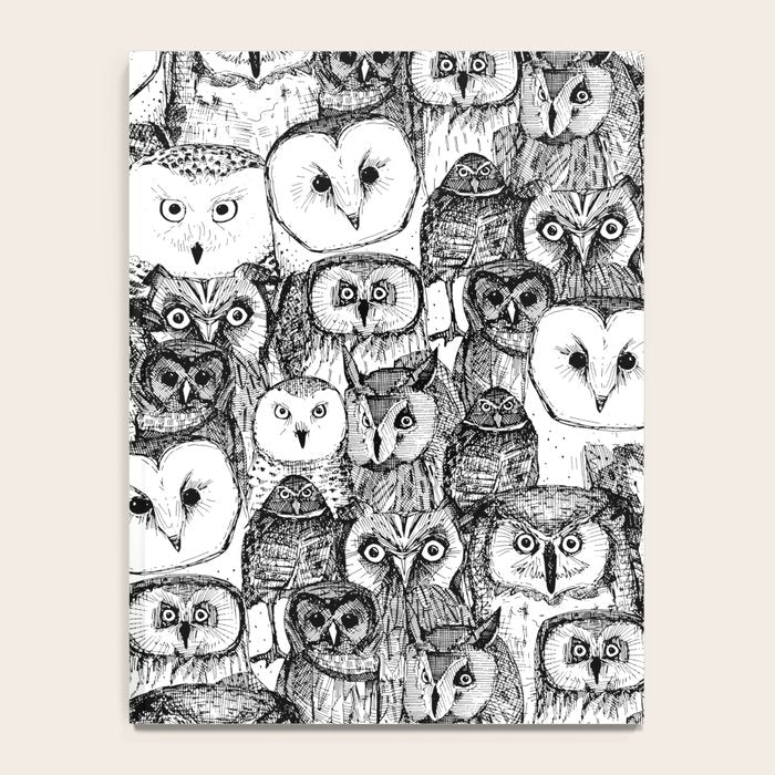 just owls black white Notebook Gallery Image 4