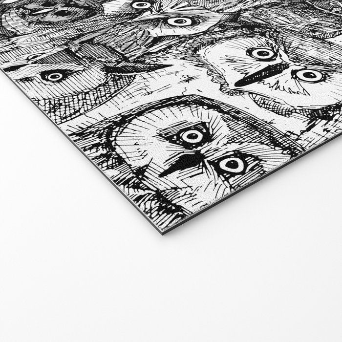 just owls black white Welcome Mat Gallery Image 2