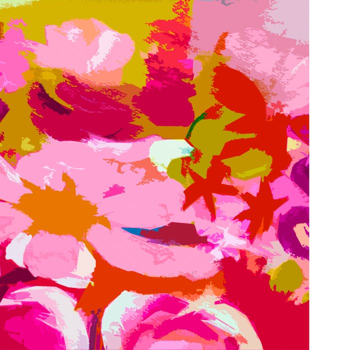 Abstracted Flower Painting in Hot Pink, red, spring green Coffee Mug Gallery Image 2