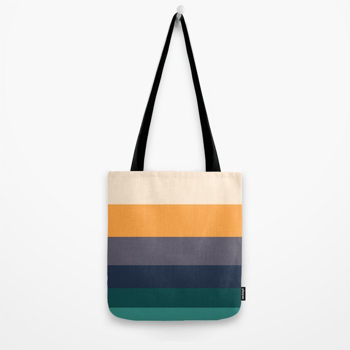 Mid Century Modern Minimalist Color Block Pattern Yellow Grey Green Tote Bag Gallery Image 2