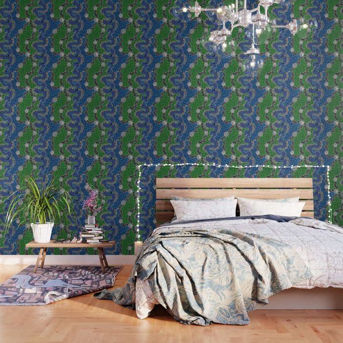 Authentic Aboriginal Art - The River (green) Wallpaper Gallery Image 1