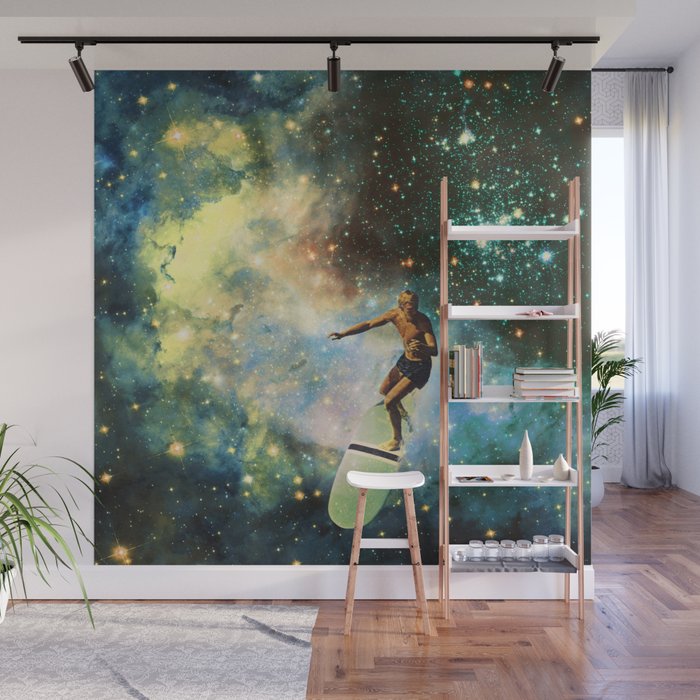 Cosmic Surfer Wall Mural Gallery Image 1