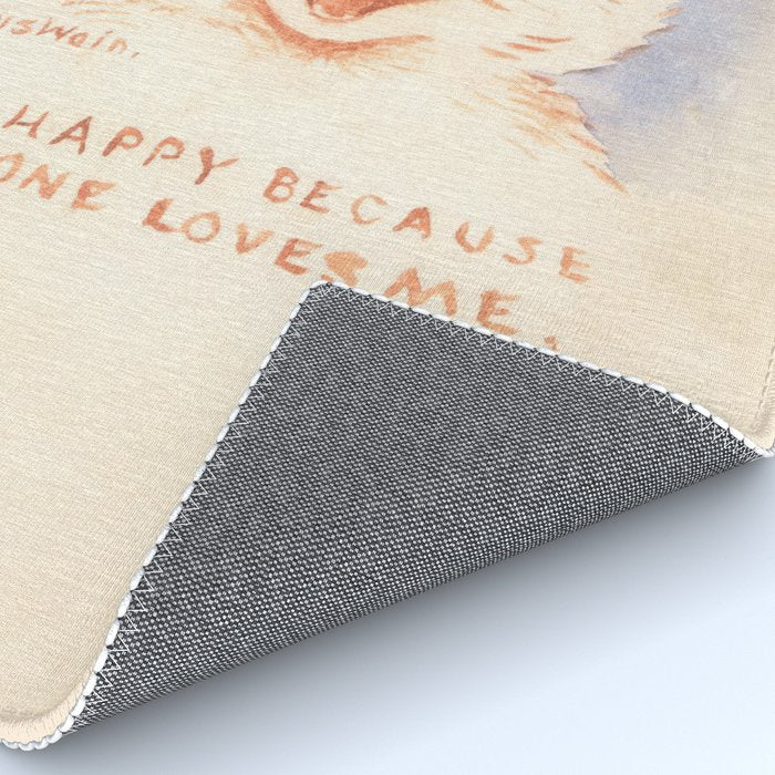 'I Am Happy Because Every One Loves Me' Louis Wain Cat Rug Gallery Image 4