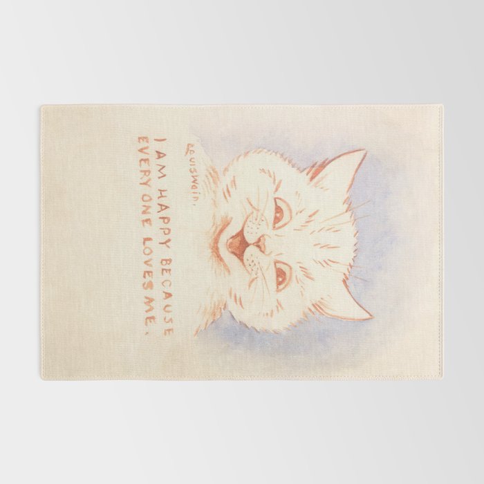'I Am Happy Because Every One Loves Me' Louis Wain Cat Rug Gallery Image 2