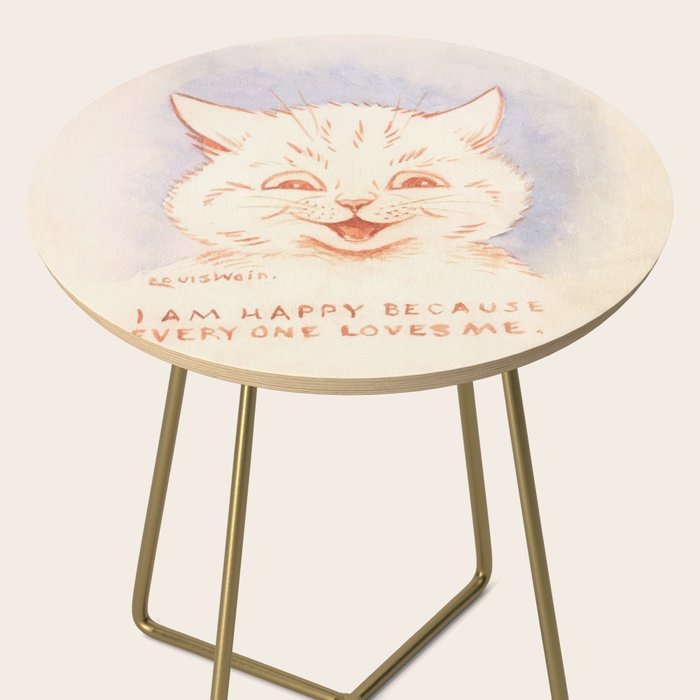 'I Am Happy Because Every One Loves Me' Louis Wain Cat Side Table Gallery Image 2