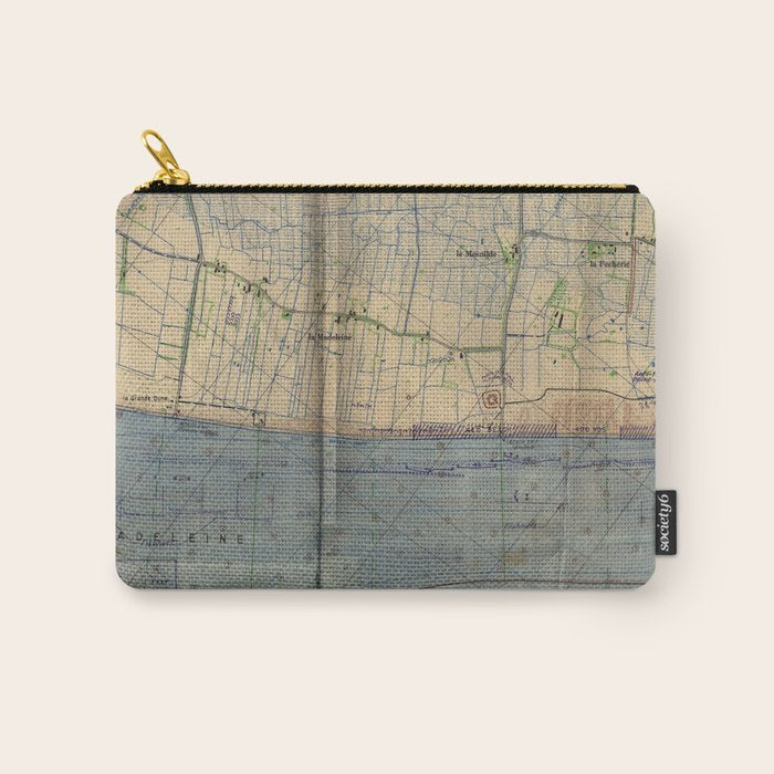 Vintage Utah Beach D-Day Invasion Map (1944) Carry All Pouch Gallery Image 1